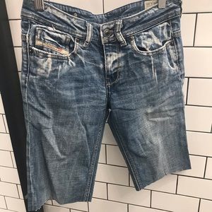 Diesel denim cut off shorts